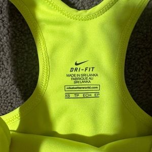Neon Yellow Nike Sports Bra